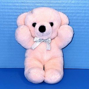 Vintage Dakin Pastel Pink Cuddles 8" Tall Teddy Bear Plush Stuffed Animal Lovey